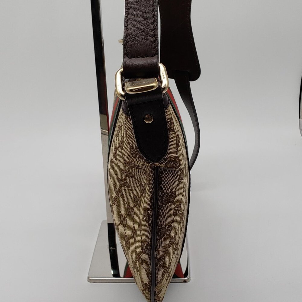 Authentic Gucci Ophidia GG Supreme Crossbody/Web Stripe Canvas Shoulder Bag - Picture 5 of 16